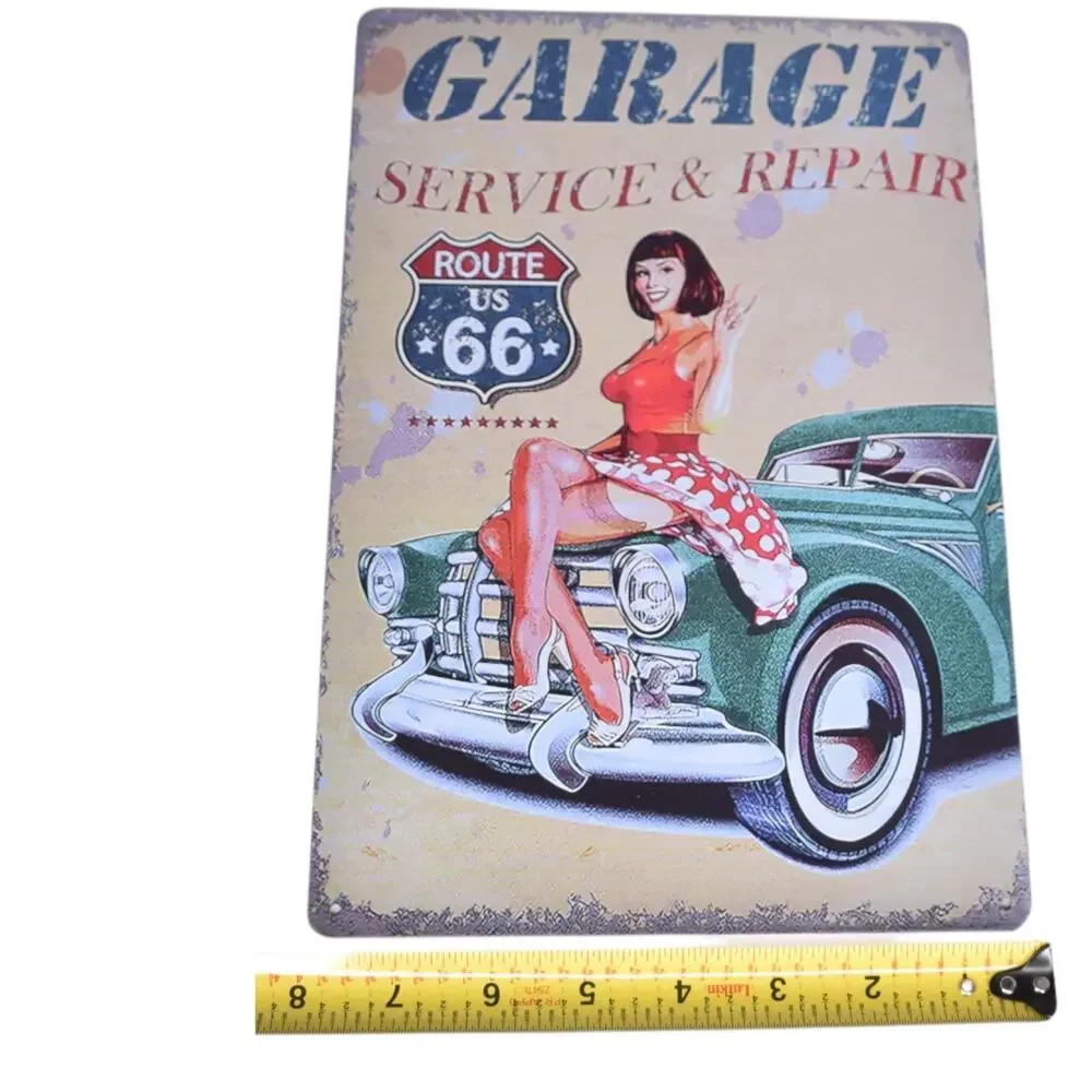 Garage Service & Repair Pinup Girl Metal Sign - 12